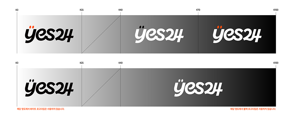 1순위 블랙, 오렌지 배경 TWO-TONE, 2순위 화이트 배경 TWO-TONE, 3순위 콘텐츠 활용 ONE-TONE